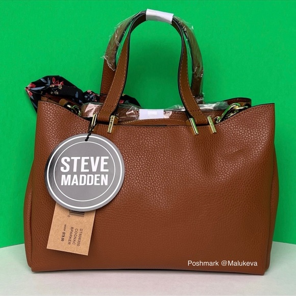 Steve Madden Handbag set (Purse, Pouch and Scarf) 3 pieces! NWT, Color Brown - Picture 3 of 7